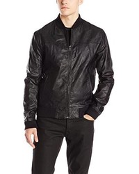 DKNY Jeans Faux Leather Bomber Jacket