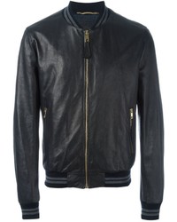 Dolce & Gabbana Leather Bomber Jacket