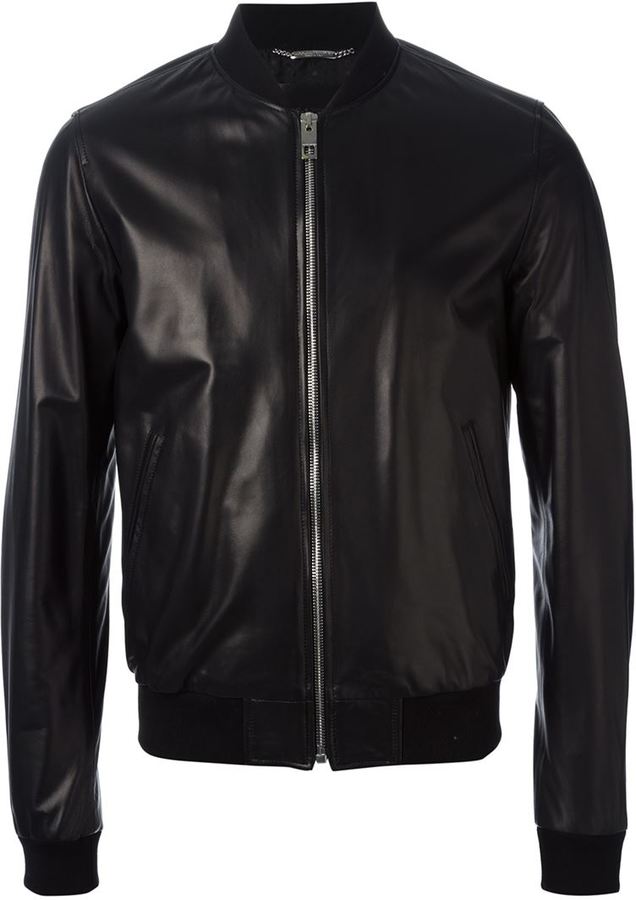 Dolce & Gabbana Leather Bomber Jacket, $2,349 | farfetch.com | Lookastic
