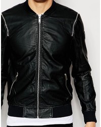 Eclipse Faux Leather Bomber