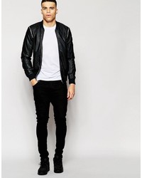 Eclipse Faux Leather Bomber