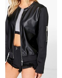 Boohoo Ellie Faux Leather Bomber Jacket
