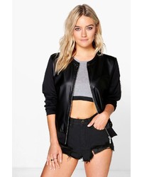 Boohoo Ellie Faux Leather Bomber Jacket