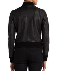 Saint Laurent Embellished Leather Bomber Jacket