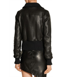 Anthony Vaccarello Embellished Leather Bomber Jacket