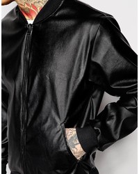 American Apparel Faux Leather Bomber Jacket