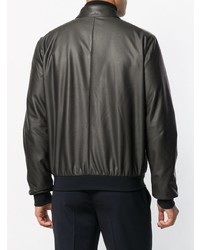 Herno Faux Leather Bomber Jacket