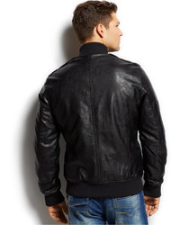 GUESS Faux Leather Bomber Jacket
