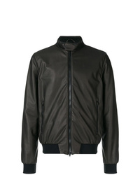 Herno Faux Leather Bomber Jacket