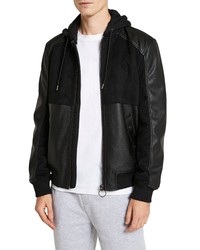 River Island Faux Leather Hooded Jacket
