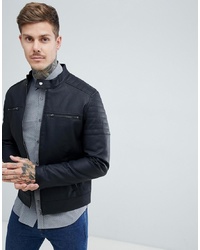 ASOS DESIGN Faux Leather Jacket With Quilting