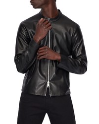 Giorgio Armani Faux Leather Moto Jacket