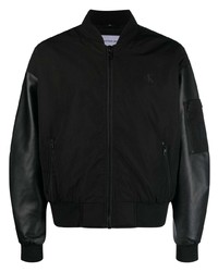 Calvin Klein Jeans Faux Leather Sleeve Bomber Jacket