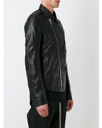 Rick Owens Fitted Leather Jacket Black