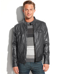 Kenneth Cole Four Pocket Faux Leather Moto
