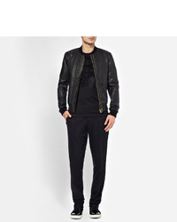 Dolce & Gabbana Full Grain Leather Bomber Jacket