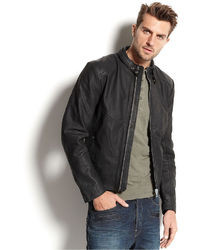 G Star G Star Hermans Leather Zip Front Jacket