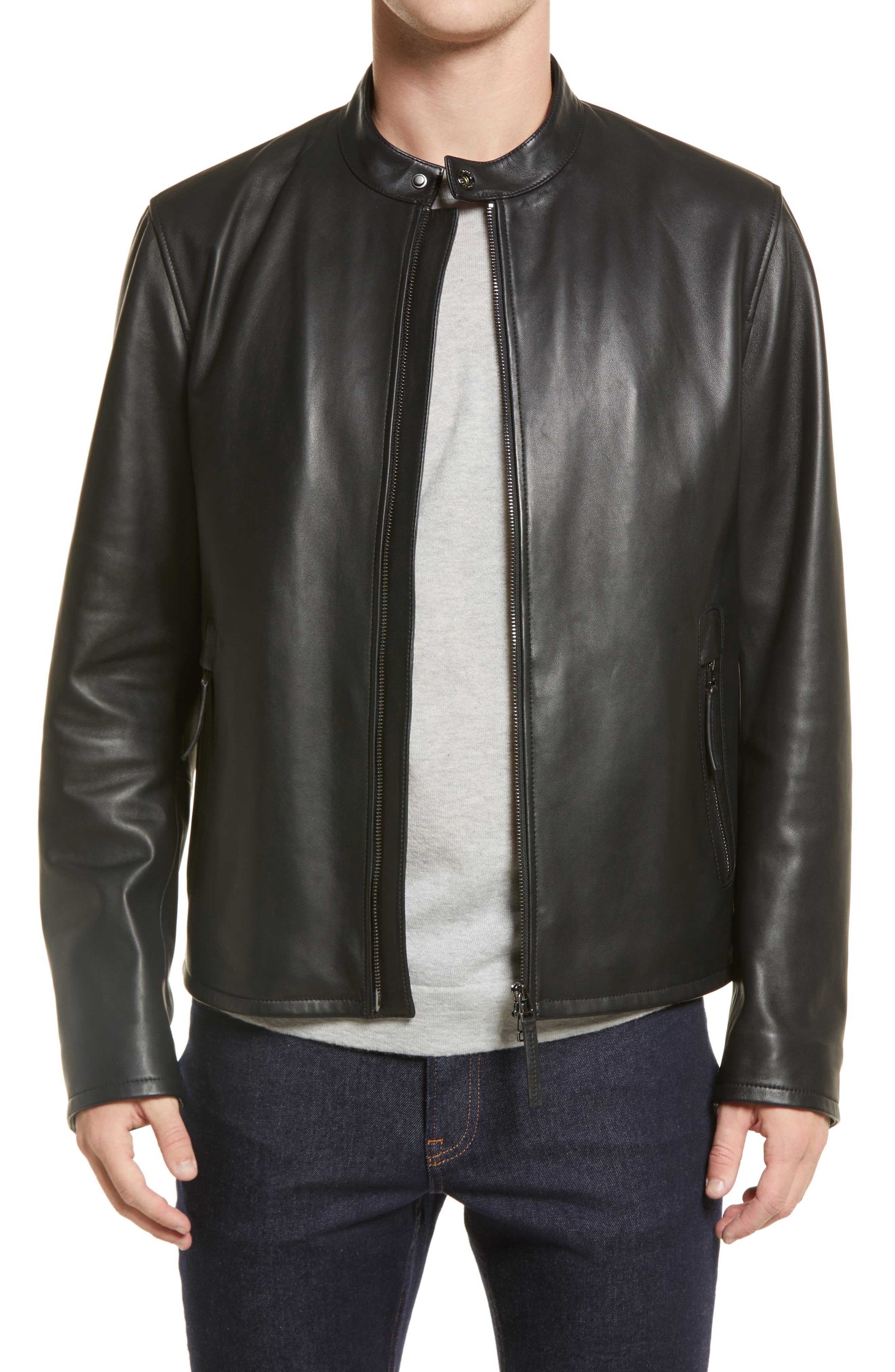 BOSS Gemos Leather Jacket, $795 | Nordstrom | Lookastic
