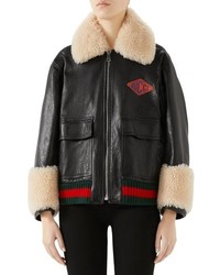Gucci Genuine Leather Bomber Jacket