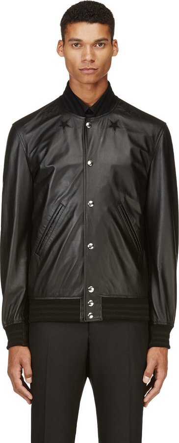 Givenchy Black Leather Star Bomber Jacket | Where to buy & how to wear