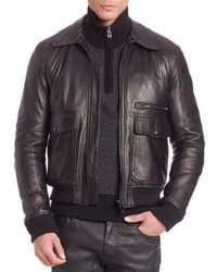 Belstaff Hallington Leather Bomber Jacket