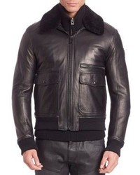 Belstaff Hallington Leather Bomber Jacket
