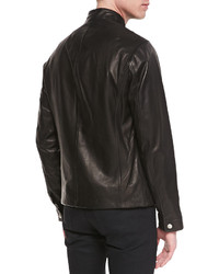 Vince Harrington Leather Moto Jacket Black