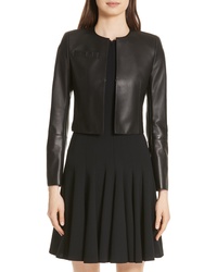 Akris Hasso Leather Crop Jacket