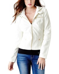 GUESS Havena Faux Leather Bomber Jacket