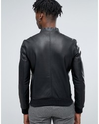 Selected Homme Leather Bomber Jacket