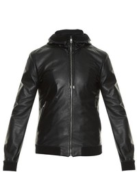 Dolce & Gabbana Hooded Leather Bomber Jacket