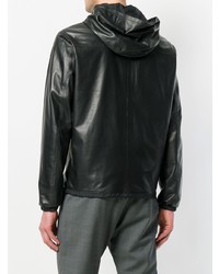 Low Brand Hooded Leather Jacket