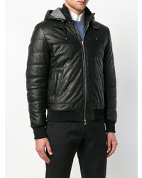 Barba Hooded Leather Jacket