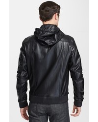 Versace Hooded Leather Jacket