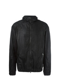 Isabel Benenato Hooded Leather Jacket Black