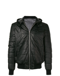 Barba Hooded Leather Jacket
