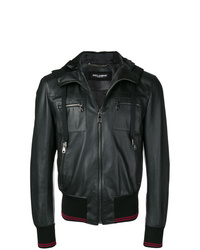 Dolce & Gabbana Hooded Leather Jacket