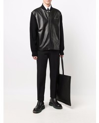 Off-White Hybrid Padded Leather Shirt Black No Col