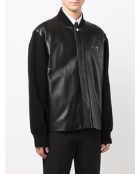 Off-White Hybrid Padded Leather Shirt Black No Col