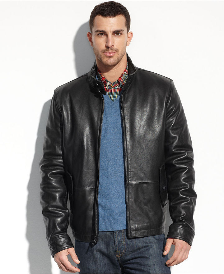 Tommy Hilfiger Jacket Leather Barracuda Jacket, $595 | Macy's | Lookastic