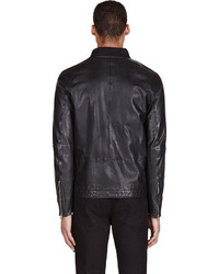 Paul Smith Jeans Black Leather Zip Up Jacket