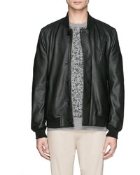 Paul Smith Jeans Leather Bomber Jacket
