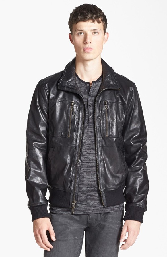 John Varvatos Star Usa Leather Bomber Jacket | Where to buy & how to wear