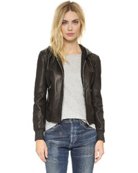June Hooded Leather Jacket