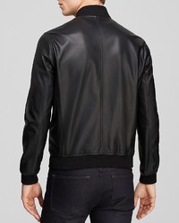 Kent And Curwen Leather Splice Bomber Jacket