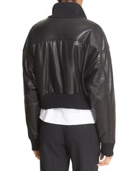 DKNY Leather Bomber Jacket