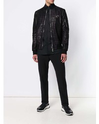 Philipp Plein Leather Bomber Jacket