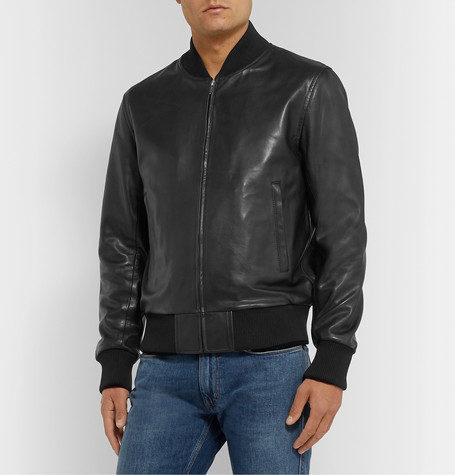 Sandro Leather Bomber Jacket, $837 | MR PORTER | Lookastic