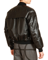 Givenchy Leather Bomber Jacket Black