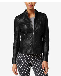 GUESS Leather Bomber Jacket